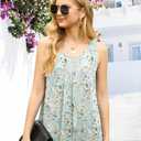 IWOLLENCE Womens Summer Tank Tops Sleeveless Chiffon Double Layers Blouse Loose Round Neck Casual Shirts (XL)