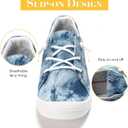 FUNKYMONKEY Shoes for Women, Comfort Low Top Canvas Slip On Sneakers Classic Casual Walking Shoes (Blue), 7