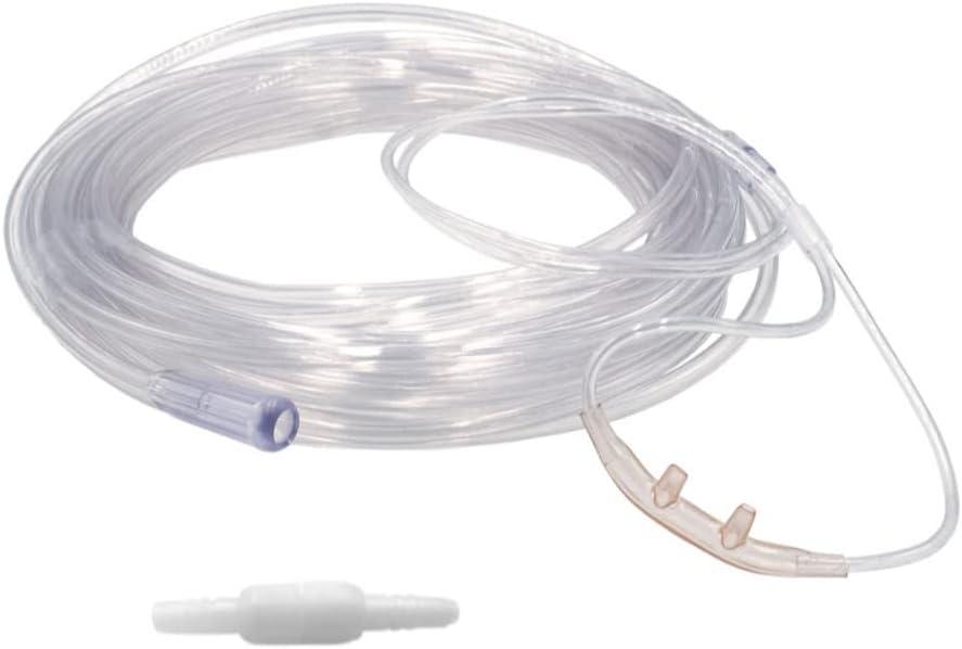 2pk 50Ft Salter-Style Soft Adult Oxygen Cannula with Swivel Connectors (Clear)