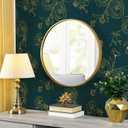 Safiyya 393"x17.3" Peel and Stick Wallpaper Gold and Teal Green Contact Paper Floral Wallpaper Self Adhesive Removable Wallpaper for Bedroom Covering Vinyl Rolls