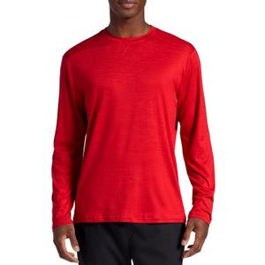 Head Men's Guard Long Sleeve Crewneck Top, Relaxed Fit, Stretch Midweight Material (Red, S)