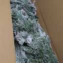 YITAHOME Pre-Lit Mountain Pine Flocked Christmas Tree with Remote, 7.5FT Pre-Decorated Hierarchical Tower Flocked Christmas Tree, 1278 Branch Tips, 550 Lights, 55 Pine Cones for Party Home Deco