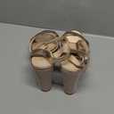 Womens Sparkly Platform Dress Sandals for Women Chunky Block Heel 3.8 Inch High Heels Open Toe with Strap for Women Comfortable Sexy Dressy Prom Wedding Party Evening Shoes (Rose Gold) 8