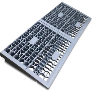 HOXWELL Modular Threshold Ramps for Doorways, 2'' Rise Wheelchair Ramps for Home Steps, 3000 Lbs Load Capacity Detachable Solid Plastic Entry Door Ramps for Wheelchairs and Cars, 2 PCS