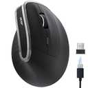 Acer Ergonomic Mouse Wireless, Vertical Computer Mouse for Office, Ergo Mice Rechargeable for Medium to Large Sized Hands, 2.4GHz USB Receiver, 800/1200/1600 DPI, 6 Buttons for Laptop, PC and Desktop, Black