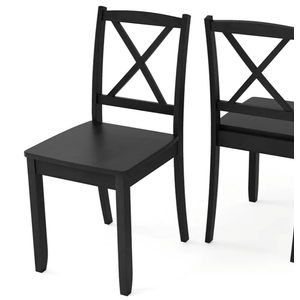 Giantex Wood Dining Chair 1Pcs, Armless Kitchen Chair w/Rubber Wood Legs & Curved Backrest, Farmhouse Cross Back Diner Chair, Wooden Side Chairs for Home Dining Room, Load 400 LBS, Black Giantex Wood Dining Chair 1Pcs, Armless Kitchen Chair w/Rubber Wood Legs & Curved Backrest, Farmhouse Cross Back Diner Chair, Wooden Side Chairs for Home Dining Room, Load 400 LBS, Black