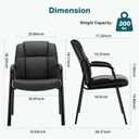 OLIXIS Office Waiting Room Chairs Set of 1, Stationary Side Guest Chair
PU Leather, Comfy Padded Arms, Fit Home Conference Meeting Lobby Area, Medical Clinic Church