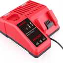 12V-18V MWC903 Fast Charger Replacement for Milwaukee Chargers, Compatible with Milwaukee M-12 and M-18 Lithium-ion Batteries 48-11-2420 48-11-1815 48-11-1840 48-11-1841 48-11-1850
