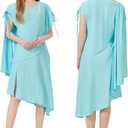 4 PCS Lady Liberty Costume Womens Statue of Liberty Outfit with Accessories for Halloween Cosplay Party (Blue, L)