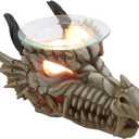 Decorative Snarling Magical Dragon Skull Electric Oil Warmer or Tart Burner for Aromatherapy Essential Scented Oils in Mythical and Medieval Home Decor Lights Halloween Decorations & Gothic Gifts