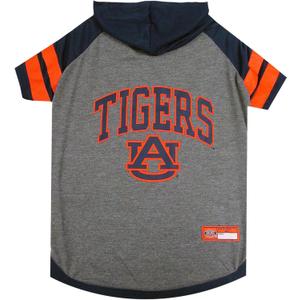 NCAA AUBURN TIGERS HOODIE for DOGS & CATS, SMALL COLLEGIATE Licensed DOG HOODY Tee Shirt. Sports HOODY T-Shirt for Pets. COLLEGE Sporty Dog Hoodie Shirt.