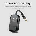 Airplane Bluetooth 5.3 Audio Transmitter with Qualcomm aptX Adaptive, LCD Display, Dual Device Support, 30Hr Battery, 3.5mm AUX for Travel, Flight, Gym