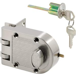 Prime-Line U 10817 Deadlock, Jimmy-Resistant, Single Cylinder Door Lock with a Satin Nickel Finish (Single Pack)