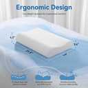 Ergonomic Memory Foam Pillow with Washable Zippered Soft Cover Contour Cervical pillows for Neck Pain and Side Sleeper Back Support Orthopedic Pillow, White