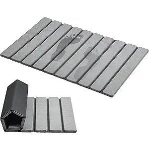 Foldable Stone Bath Mat, Super Absorbent Diatomaceous Earth Mat, NonSlip Quick Dry Bathroom Shower Mat  23.6x15.5 Inch for Bathroom, Kitchen, Outdoor Use, Easy Clean Grey