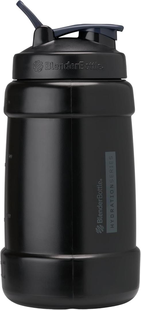 BlenderBottle Hydration Koda V1.5, Half Gallon Water Bottle, 74-Oz, Full-Color Black