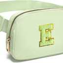 Gitus Gifts for 8 9 10 11 12 Year Old Girls Belt Bag Fanny Pack Crossbody Bags with Initial Letter Patch Cute Stuff Birthday Gifts for Teen Girls Women Personalized Trend Stuff (Light Green-E)