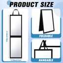GlikCeil Foldable Portable Full Length Mirror for Dancer, Camping, Travel Black 47.2" x 13.4" Portable Hanging Folding Mirror with Handle for Dance Competition Travel Full Body Backstage Mirrors