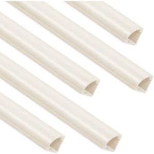 85in Corner Cable Concealer, One-Cord Corner Duct, Paintable Corner Cord Cover, Cable Management Channel for Wall Corner, Floor Baseboard, Ceiling - 5 X L 17in, Beige