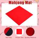 Buryeah Mahjong Mat Large Non Slip Neoprene Rubber Table Mat Noise Reduction Dominoes Poker Card Board Games Playmat Gaming Table Cover for Camp Game Night Indoor Outdoor(Red,40 x 40 Inch)