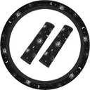 Star Moon Steering Wheel Cover Elastic Non-Slip Car Steering Wheel Covers with Seat Belt Shoulder Pad for Women Men