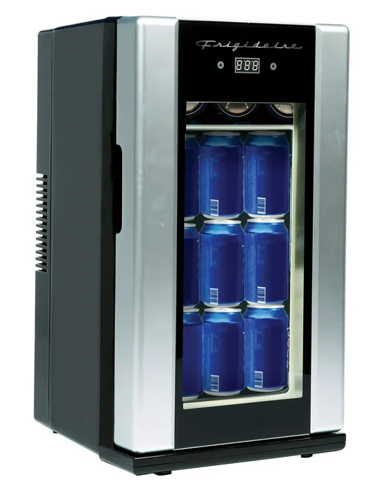 Frigidaire EFMIS567_AMZ, Retro Mini Drink Fridge. 18 Cans Or 4 Wine Bottles, Thermoelectric Drink Fridge- Stainless