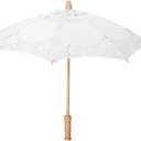 White Parasol, Handmade Lace Flower Embroidery Umbrella Bride Wedding Photography Props for Bridal Costumes Tea Party Decoration (Large 5x4.5cm/1.96x1.77in)