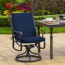 Arden Outdoor Midback Chair Cushion, 18 x 16.5, Sapphire Blue Leala, 16.5"D x 18"W x 3.5"H