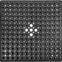 Yimobra Shower Mat 21X21 Inch Square, Non Slip Bathtub Mat with Large Suction Cups&Drain Holes, Soft Fast Dry Shower Stall Mats for Inside Shower, Machine Washable BPA-Free, Bath Essentials, Black