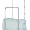 Steel Wall Mount Towel Rack Holder Organizer with Basket Shelf Storage for Bathroom, Kitchen, Laundry Room - Holds Towels, Washcloths, Hand Towels - Concerto Collection - Chrome