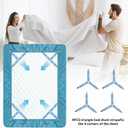 Bed Sheet Straps, 4Pcs Adjustable Bed Sheet Clips, Easy to Install Bed Sheet Clips, Keep in Place Fitted Bedding Holder, Bed Sheet Holder Straps, Bed Sheet Clips, Bed AccessoriesBlue