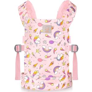 GAGAKU Baby Doll Carrier for Kids, Stuffed Animal Carrier Reborn Baby Dolls Carrier with Adjustable Straps, Baby Doll Accessories - Pink (Stars) (3_pink_stars)