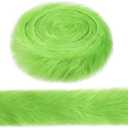 2 Inches Wide Christmas Faux Fur Ribbon Trim Fabric Roll for Christmas Tree Decor or Wreath Bows Craft, 3 Yards Long (Green,2 Inch)