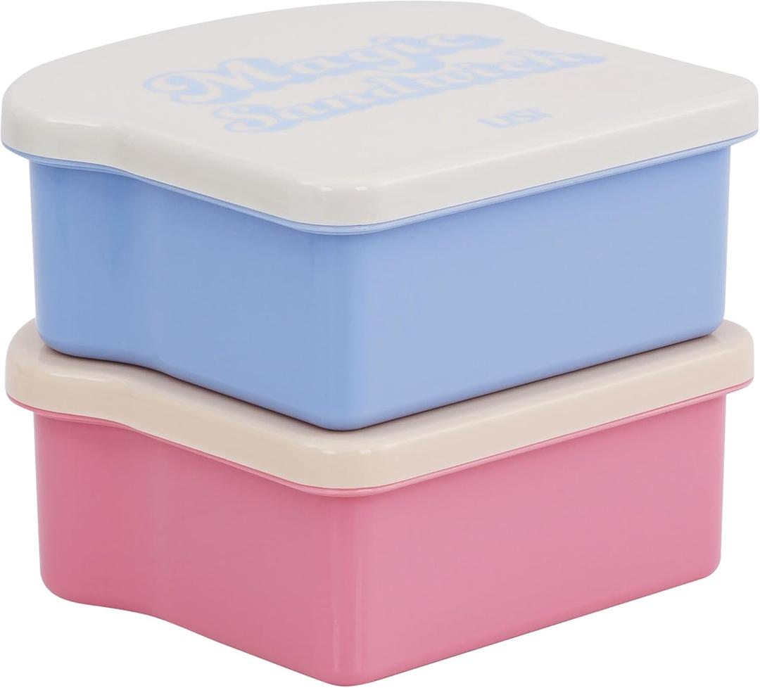 LISI Sandwich Containers, Sandwich Box with Ice Packs, BPA Free Reusable Snack Pack Containers with Lids, Dishwasher Safe Lunch Box for Office Picnic (20oz/590ml)