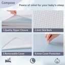 Lisara Bassinet Mattress, 41" x 29" Dual Sided Gel Memory Foam Mattress with Waterproof, Removable and Breathable Ice Silk Cover, Fit for 4moms Breeze Plus Portable Playard