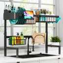 Over The Sink Dish Drying Rack (Expandable Height and Length) Snap-On Design 2 Tier Large Dish Rack (23" - 34" L x 11" W x 19" - 21.5" H)