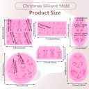 3 x Christmas Silicone Molds Christmas Tree Fondant Mold Christmas Bell Gingerbread Snowflake Reindeer Holly Leaves Molds For Xmas New Year Party Cake Cupcake Decoration Set Of 6