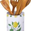 Kitchen Decorations Utensil Holder Acrylic Utensil Crock 6.3 Inch Spoon Kitchen Organizer for Countertop Coffee Spoon Holder Jar for Cooking Tools (Lemon)