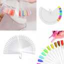 2 x Transparent Nail Display Sticks, Nail Sample Sticks, Fan Shape Nail Art Tips Clear Fan-shaped Display for Nail Art Polish Practice(100Pcs)