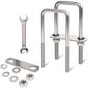 2 Pcs M10 Square U Bolts 2 Inch Wide, 3/8" x 2"W x 5-1/8"L Stainless U Bolt Heavy Duty with Nuts, Bolt Plate and Washers (2, M10 x 2" W x 5-1/8"L)