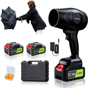 980,000 RPM Cordless Leaf Blower - 21V Electric Handheld Leaf Blower with 24.0Ah Batteries & Fast Charger - Lightweight for Patio, Lawn, Yard, Deck Cleaning - Dark