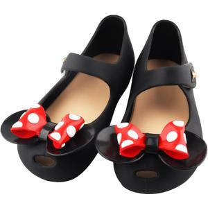 Amtidy Mary Jane Dance Party Cosplay Shoes Girls Sweet Dot Bow Princess Birthday Sandals for Little Girls (8 Narrow Toddler, Cartoon Black)