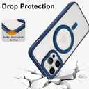 ZIYE Magnetic Case for iPhone 14 Pro Max Case with Stand [Compatible with MagSafe] Slim Shockproof Military Grade Heavy Duty Cover with 360 Rotatable Ring Kickstand for Women Men, Translucent Blue