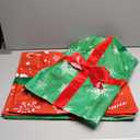 Kingdder 4 Pack Christmas Chair Covers Chair Back Covers for Dining Chairs Removable Washable Stretch Christmas Chair Covers with Bowknot for Christmas Home, Kitchen, Dining Room Chair Decoration