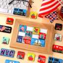 Fuyoooo 36 Pcs New York Magnets for Refrigerator Fridge Magnets Bulk Magnetic Patriotic New York Souvenirs USA Gifts Stickers for Home Decoration Accessories