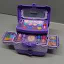 54 Pcs Kids Makeup Kit for Girls, Princess Real Washable Pretend Play Cosmetic Set Toys with Mirror, Birthday Gifts for 3 4 5 6 7 8 9 10 Years Old Girls Kids (Purple)