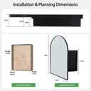 VIWILII Black Metal Medicine Cabinet Arched-Design 20x30"