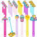 Foilswirl 24 Pcs Mini Bubble Wands with Silicone Toppers Party Favors for End of Year, Back to School Goodie Bag Stuffers Birthday Gifts