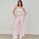Women's Stripe Pajama Pants: 100% Cotton Thin Lightweight Loose Comfy Home & Lounge Pants with Pockets for Casual (X-Large, Pink)