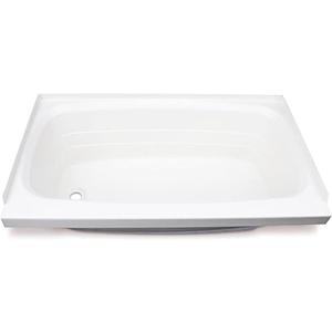 Lippert Replacement 24" x 46" White Bathtub with Left Drain, Scratch-Resistant ABS Acrylic for RVs, Travel Trailers, 5th Wheels, Motorhomes - W2446LHSPK